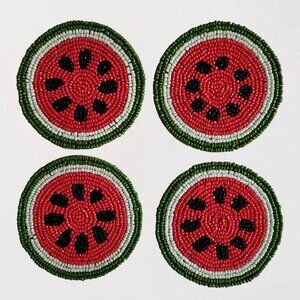 NWT Beaded Watermelon Coasters - Set of 4